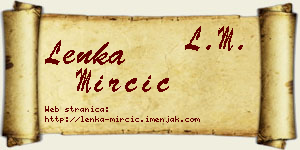 Lenka Mirčić vizit kartica